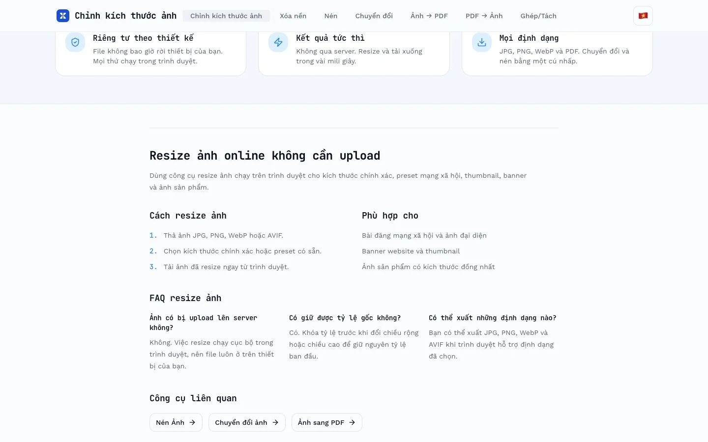 Image resize and compression